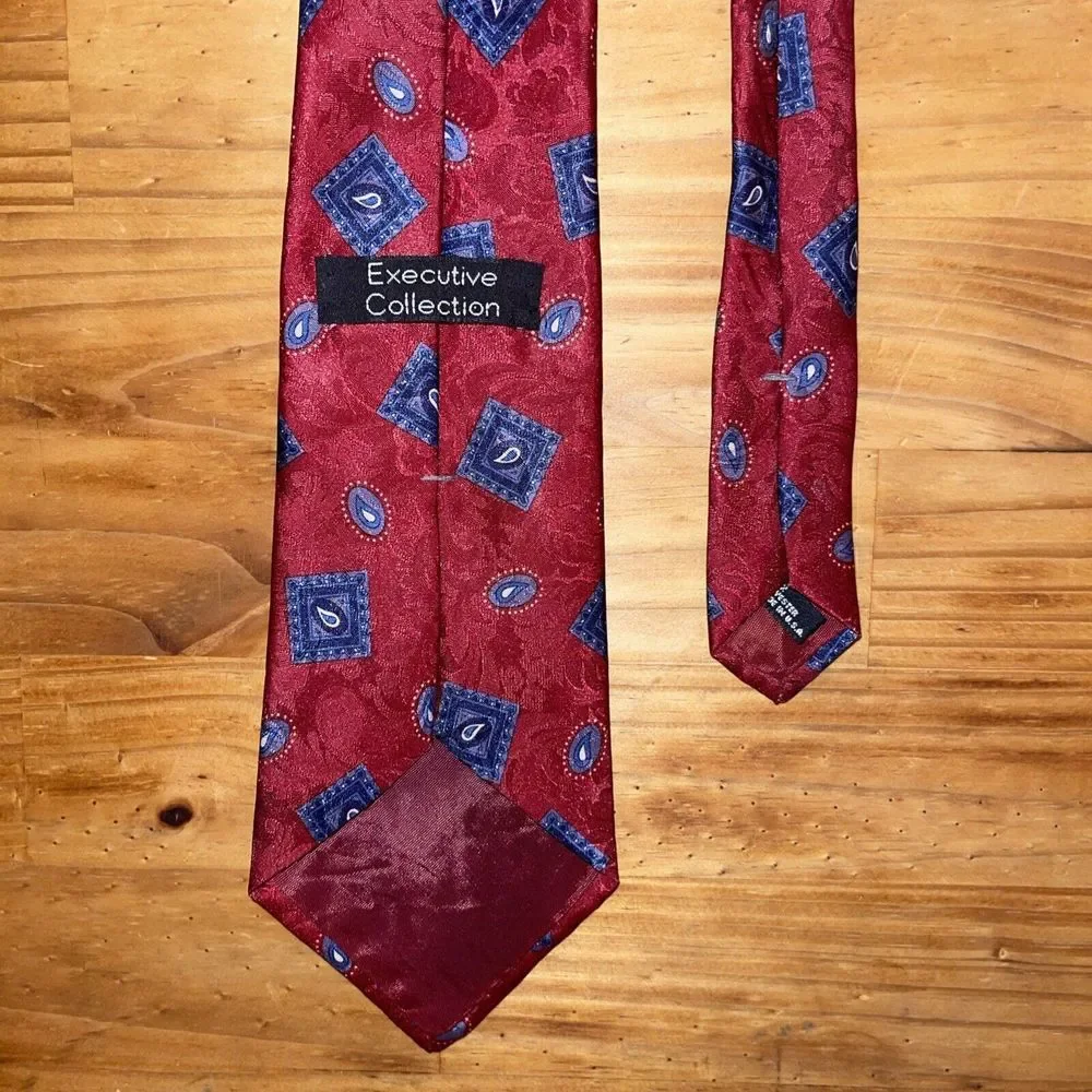 Executive Collection‎ Neck Tie Men Res Paisley Business Weddings Made In USA